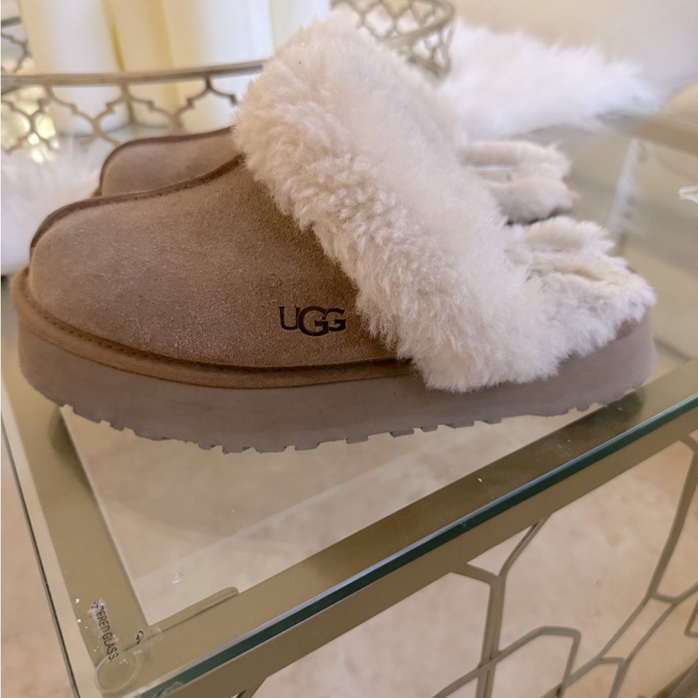 UGG Australia Disquette Platform Slippers Chestnut, Sz 9 - Picture 3 of 10